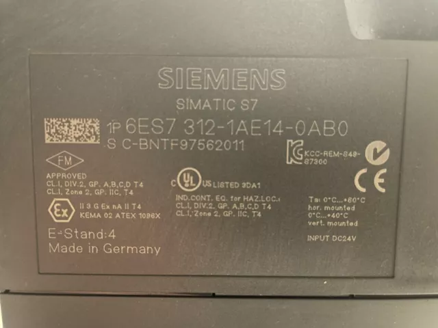 Siemens Simatic S7 _ 6Es7312-1Ae14-0Ab0