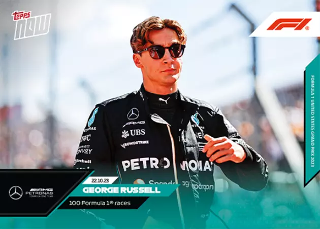 ➠ Topps Now Formula 1 2023 #060 George Russell - Mercedes-AMG Petronas F1 Team