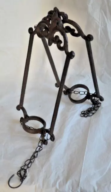 Cast Iron Hanging Tea Light Candle Holders Lot of 2 Vintage Victorian