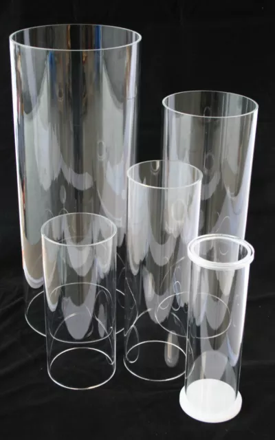 Acrylglas  Rohr verschiedene Durchm. und Längen ,auf Wunsch mit Boden und Deckel