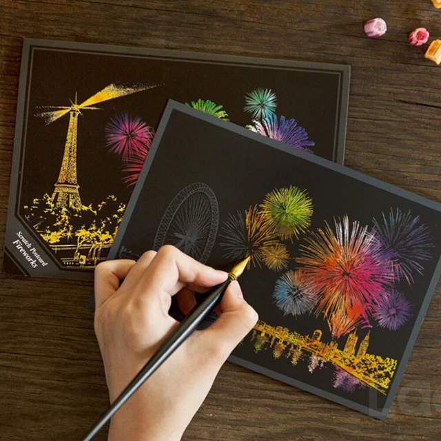 12Pcs In 3 Set Scratch Mestieri di Carta Mestiere di Carta Raschiando Pittura