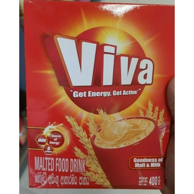 VIVA MALTED MILK Powder Box Food Energy Drink Ceylon Malt & Milk Powder