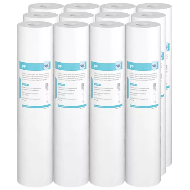 12Pack 20"x4.5" Big Blue Sediment Water Filter Cartridge Replacement Whole House