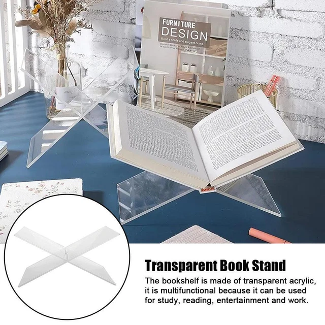Transparent Book Stand Reading Rack x Shaped For Classroom Desk GX H9A1