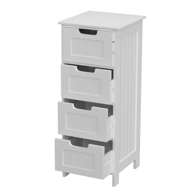 BATHROOM CUPBOARD Storage Unit Living Room with 4 Drawers MDF