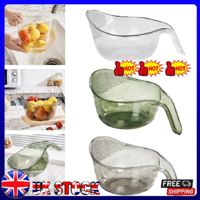 Kitchen Rice Washer Strainer Bowl Strainer Food Drainer Basket for Vegetables UK