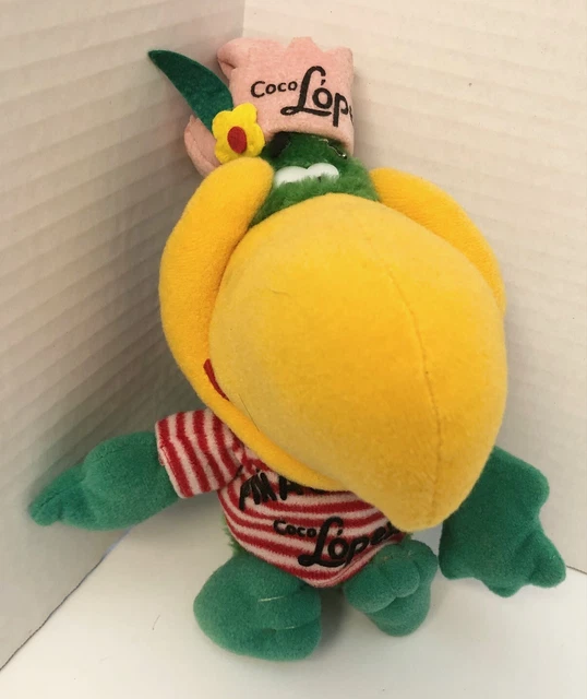 1981 Etone COCO LOPEZ Pina Colada PARROT Bird 9" Advertising Plush Doll Vintage