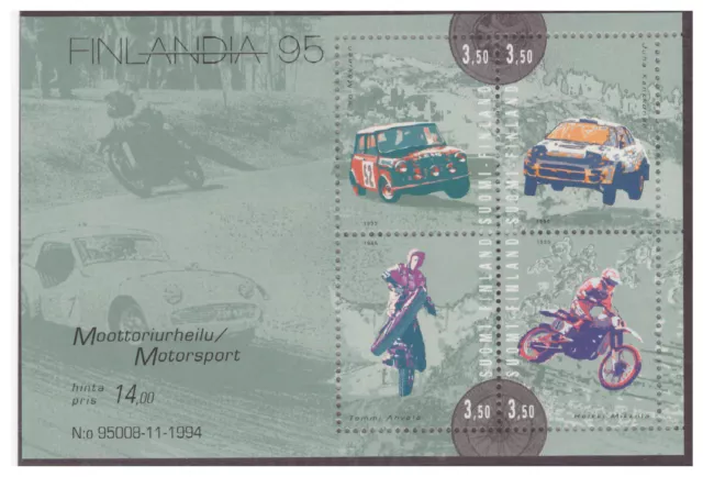 Finnland Block 16 postfrisch: Motorsport