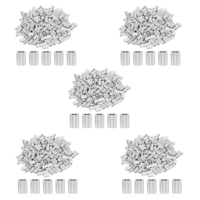 1000PCS 1/16 Inch Cable Ferrule Set Aluminum Alloy Crimping Loop Sleeve forrrr