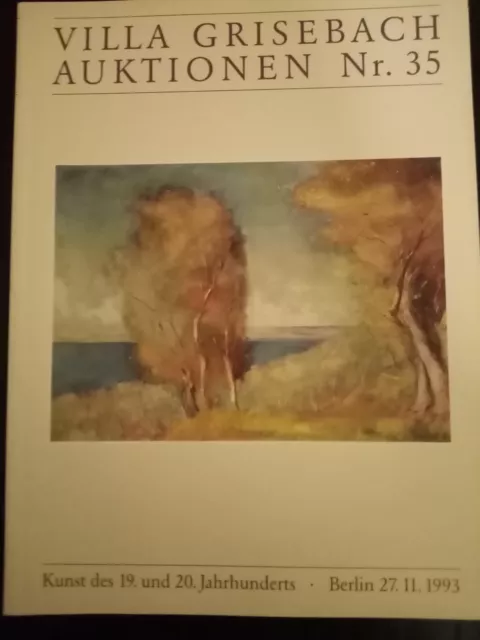 Villa Grisebach - Auktionskatalog Nr. 35 Kunst des 19. u. 20. Jahrhunderts 1993