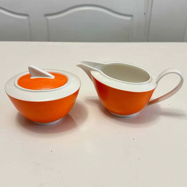Villeroy & Boch Wonderful World orange Creamer and Sugar Easy Collection MCM