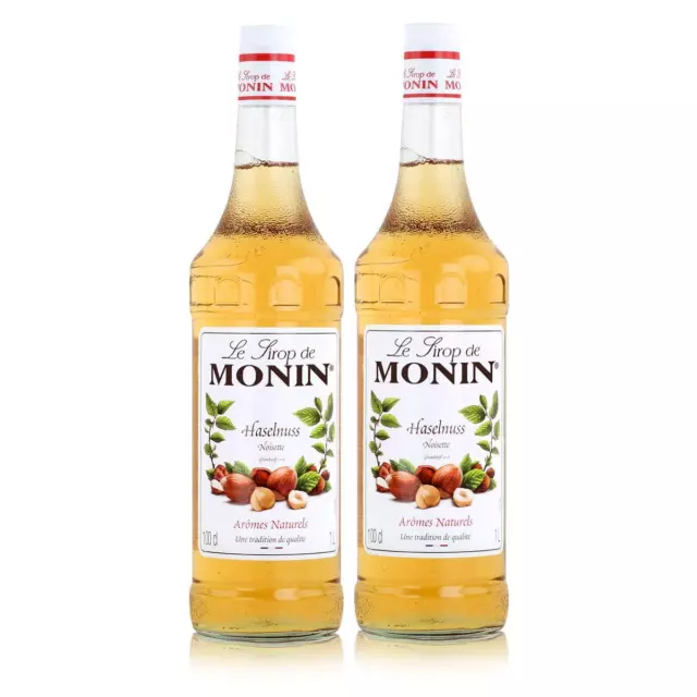 Monin Sirup Haselnuss 1L - Cocktails Milchshakes Kaffeesirup (2er Pack)