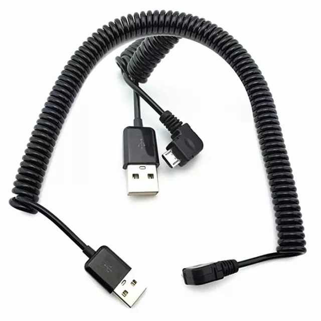 USB 2.0 Male to Right/Left Angle Micro Data Sync Charger Cable for Android Phone