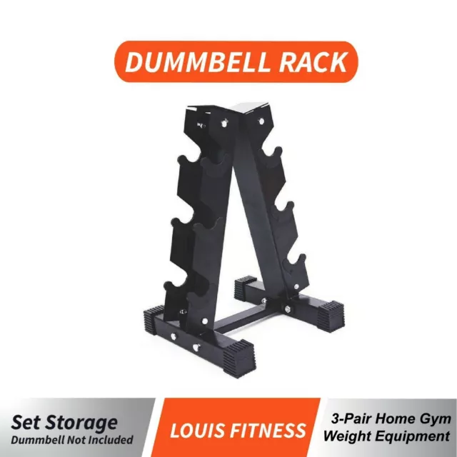 AU Vertical Dumbbells Home Storage Rack Stand 3-Pair Home Gym Weight Equipment