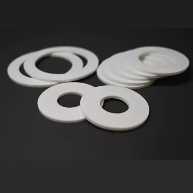 White Laser Cut Plastic Rings Discs Washer 3mm 5mm Perspex Acrylic Various Sizes