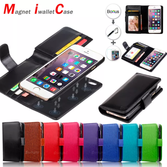 Premium Magnet iwalletcase Wallet Leather Case Cover For Apple iPhone 6 6S Plus