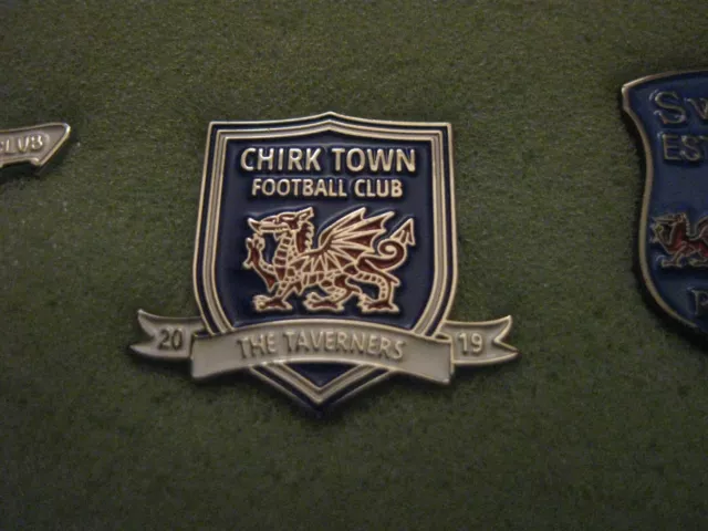 Chirk Town Non League Football Club Metal Press Pin Badge