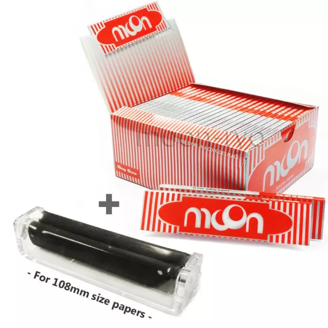 MOON 1 Box Classic Red Rolling Papers King Size Slim 108mm 50 Booklets Cigarette