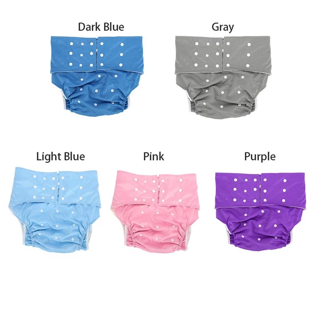 Washable Adult Pocket Nappy Cover Adjustable Reusable Diaper Cloth Light Blue