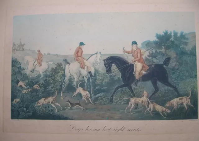 Philibert Louis Debucourt:  Jagd Hunde 1820/Hunt Dogs Print Radierung Vernet 2