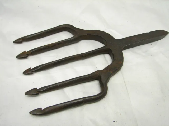 Nice Antique Fish Eel Frog Gig Tool Spear Head Hand Forged Fishing Tool Fork