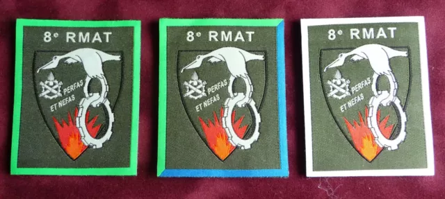 Lot de 3 patchs compagnie du 8° RMat Mourmelon - Régiment du Matériel