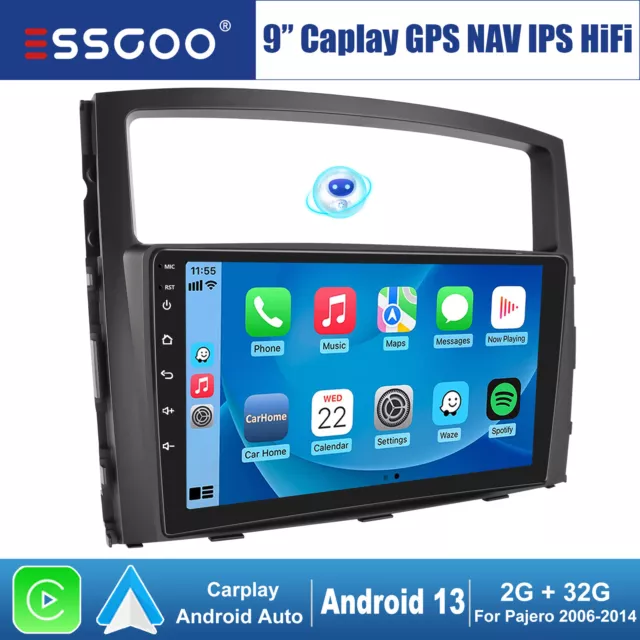 Carplay Radio Car Stereo Android 13 2+32G GPS NAVI For Mitsubishi Pajero 04-2012