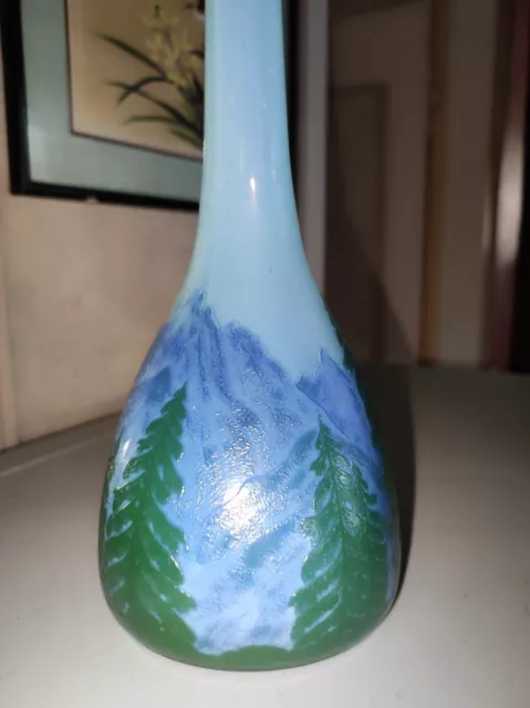 Vase de vez  polie au feu hauteur 37 cm. galle Legras Daum Nancy devez 2