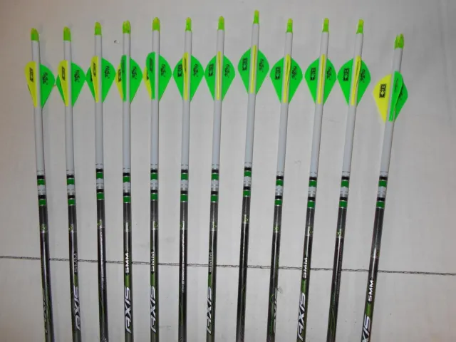 Easton Axis 400 5mm Hunting Carbon Arrows! Crested/Dipped Bohning Blazer Vanes