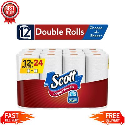 Scott Choose-A-Sheet Paper Towels, 12 Double Rolls (110 Sheets per Roll), White