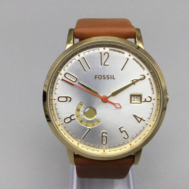 Fossil Watch Women Vintage Muse Silver Gold Two Tone Day Date Round New Battery Fossil Watch Women Vintage Muse Silver Gold Two Tone Day Date Round New Battery