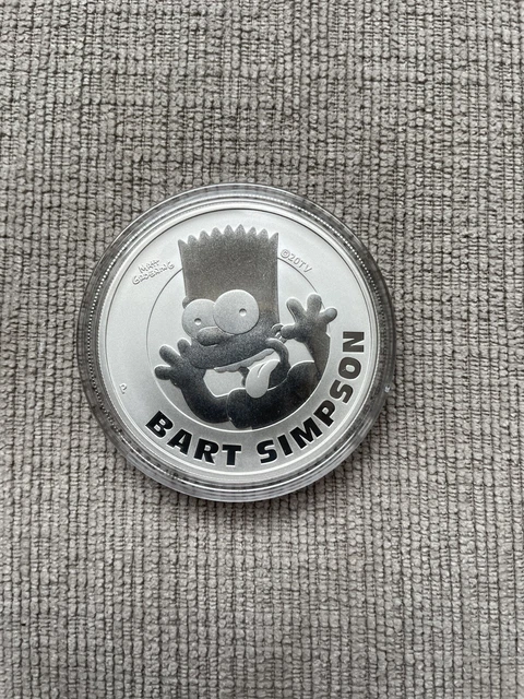 2022 Tuvalu The Simpsons Bart Simpson 1 Oz .9999 Silver Coin BU In Capsule
