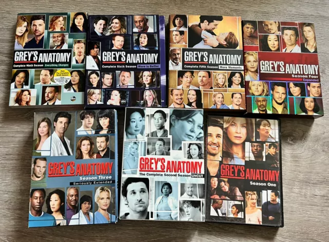 Grey’s Anatomy The Complete 1-6 + 9 Seasons DVD Sets Good Condition Bundle Lot