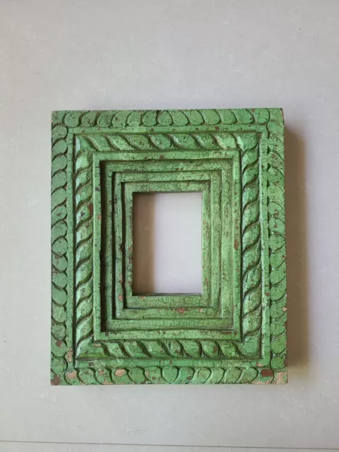 Antique finish handcrafted Wooden old Indian style wall hanging mirror frame