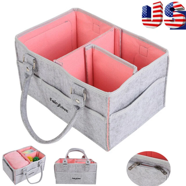 Baby Diaper Caddy Nursery Storage Bin Nappy Organizer Basket Infant Wipes Bag US