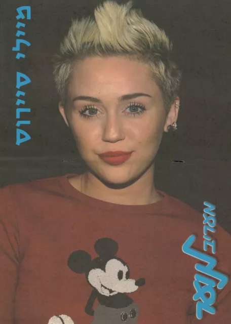 Miley Cyrus Israeli Magazine POSTER Centerfolds Israel 30X40 RARE VTG A3