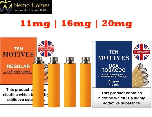 ten motives tobacco TEN MOTIVES REGULAR Tobacco Cartomizer Refills | 10 Motives Refill  Cartridges £7.99