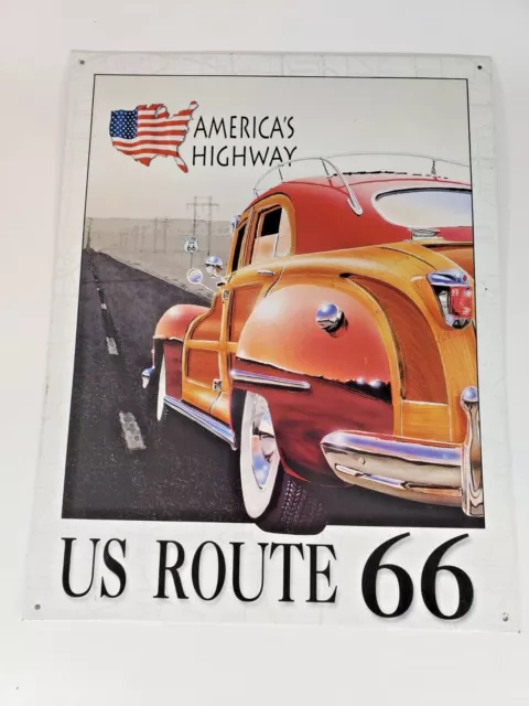 ArtDirect Vintage Route 66 Police Car 18x13 Black Modern Wood Framed with D  のアイテム一覧
