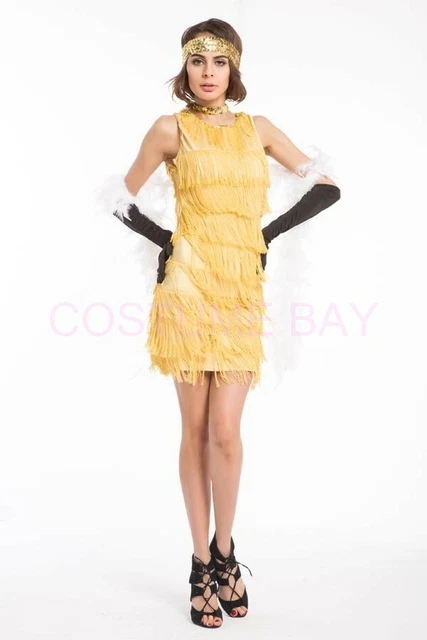 1920s Roaring Twenties Costume Dress Costume - Roaring 20s Charleston Gangster Gatsby Sequin Fancy Dress 1920s Flapper Dress