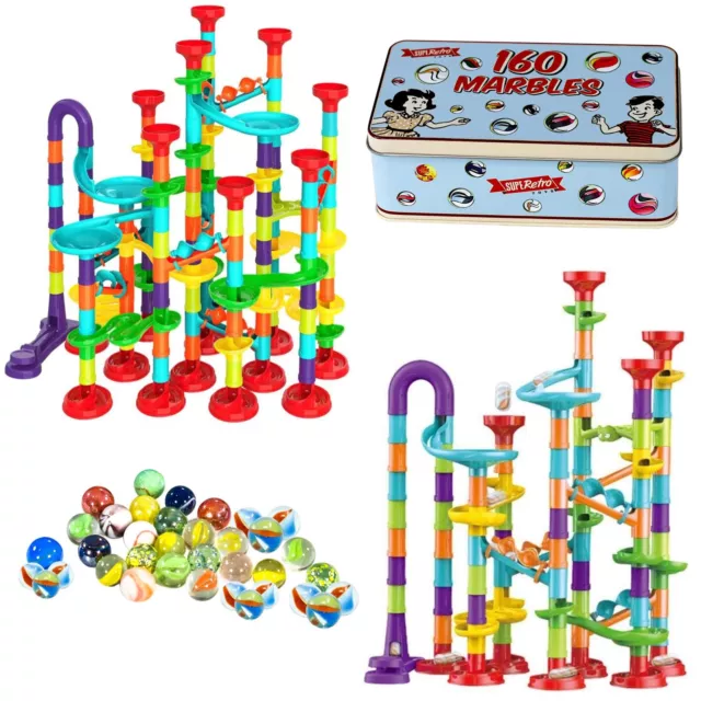 Marble Run Race Set Creative Building Blocks Space Rail Track Marbles Toy Game