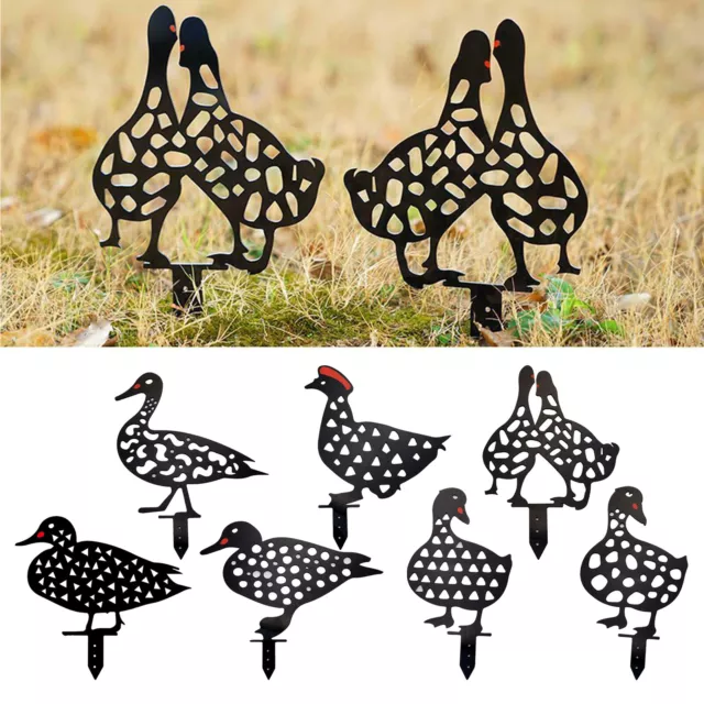 Lebensgroße dekorative Metall Garten Kunst Enten Silhouette Pfähle Dekor