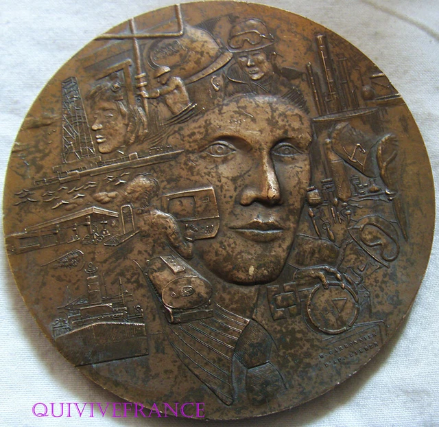 Médaillon Bronze Premiers Spationautes Français Baudry & Chrétien 1984 - Très Bon État