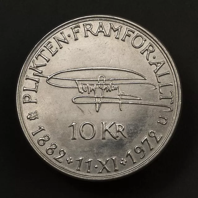 Silver coin Sweden 10 kronor, 1972 90th Anniversary - Birth of Gustav VI Adolf 2