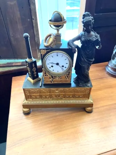 Antique French Bronze Mantle Clock