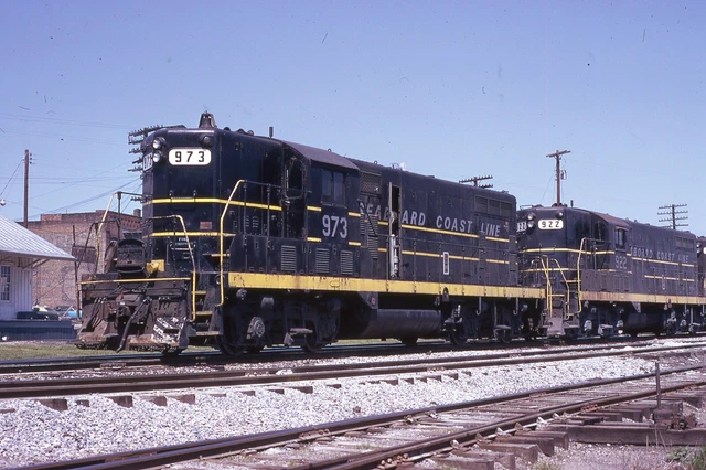 ORIGINAL 1974 KODACHROME RAILROAD SLIDE SCL SEABOARD COAST LINE 973 x SAL air
