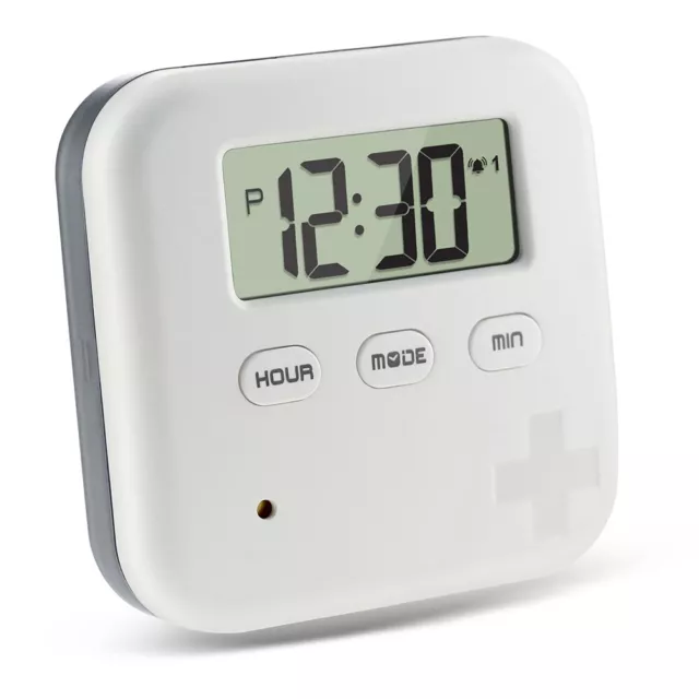 Electronic Timer Alarm Clock 4 Grids Pills Reminder Storage Case Medicine Box