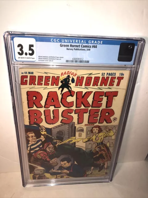 CGC 3.5 Radio’s Green Hornet Comics #44 Harvey Publications c.1949 Racket Buster