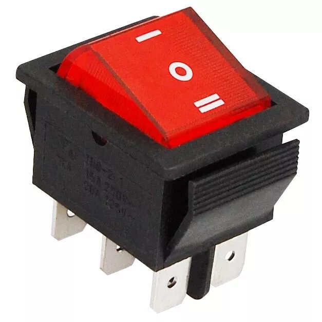 Kfz-Schalter McPower, rote LED, 12V/16A, 3-polig, Stellungen: EIN/AUS