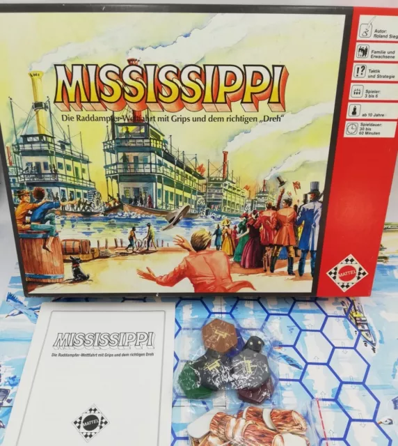 MISSISSIPPI 🔴 Die Raddampfer-Wettfahrt, Taktik & Strategiespiel v. MATTEL ©1987