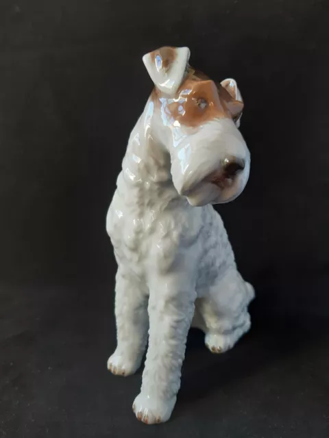 Stunning Rosenthal Figurine Of A Wire Haired Terrier Dog 1243 Signed Fritz 2